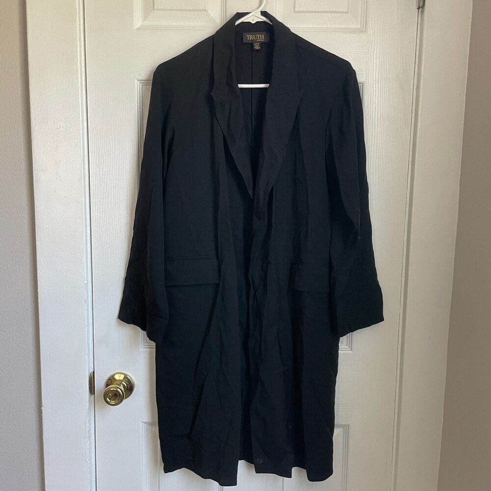 Truth by Republic black blazer open front jacket cardigan size XS